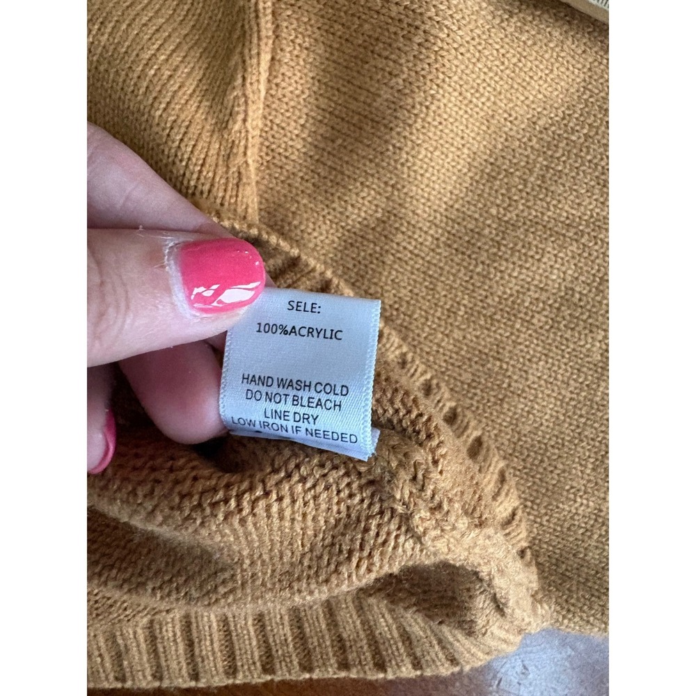 Altar'd State Brown Daisy Embroidered Cropped Knit Sweater Small - Picture 8 of 8